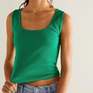 We The Free Ribbed Square Neck Tank Top